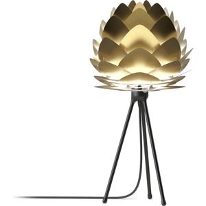 Umage Aluvia mini tafellamp brushed brass met tripod zwart Ø 40 cm