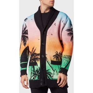 Philipp Plein - Cardigan Hawaii - Veelkleurig - Lamswol - Oversized Pasvorm