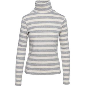 Poloshirt - Ecru en Grijs - Gestreept - Lange Mouwen