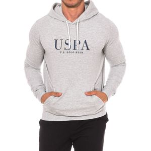 U.s. Polo Assn. - Hoodie - Grijs - Heren - Katoen - Met Verstelbaar Trekkoord