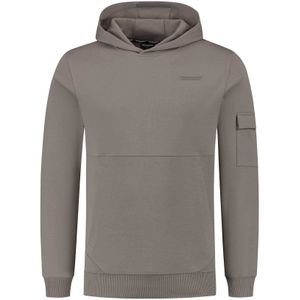 Ballin Amsterdam Trui hoodie badge w23 taupe