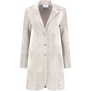 Helena Hart - Blazer - Ivoorkleurig - Velvet - Lang