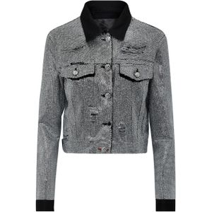 Denim - Stone Washed - Jas - Verfraaid - Metalen Juweelknopen