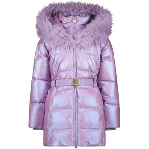 Le Chic Meisjes winterjas met capuchon en fur kraag bodette sweet plums