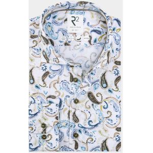 R2 Amsterdam - Overhemd - Beige - Extra Lange Mouw - Paisley Print