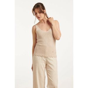 Smashed Lemon - 25107 - Gebreide Strappy Top - Zandkleurig