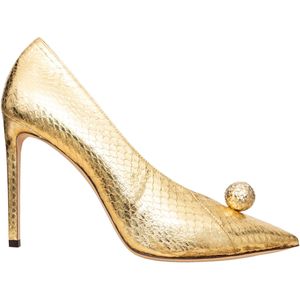 Jimmy Choo Metallic Slangenleer Orb Pumps - '10s