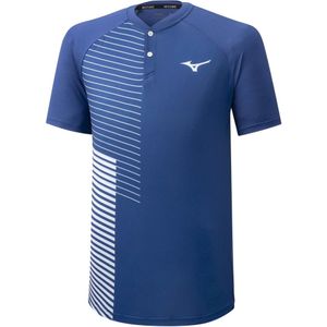 Mizuno - Korte Mouw Knoop - T-shirt - Blauw/Wit
