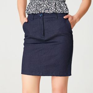 Korte rok in stretch denim