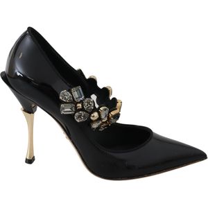 Dolce & Gabbana - Mary Janes - Pumps - Zwart - Leer - Kristallen