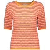 Geisha 44041-14 250 top knit short sleeves stripes orange/red/sand