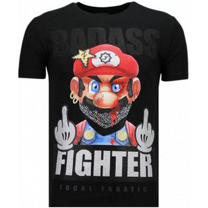 Local Fanatic - Rhinestone T-shirt - Zie Afbeelding - Katoen en Polyester