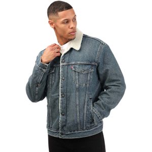 Heren Levis Type III Sherpa Trucker Jacket in Denim