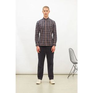 NOWADAYS - Brushed Check Shirt - Sky Captain - Katoen