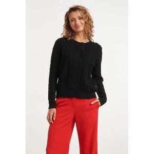 Smashed Lemon - 24915 - Gebreide Cardigan - Zwart