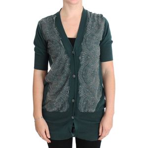 PINK MEMORIES Groene Kanten Katoenen Cardigan Trui