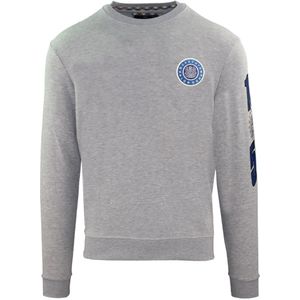 Aquascutum - Sweatshirt - Grijs - Met Reliefcirkel en Klein Logo