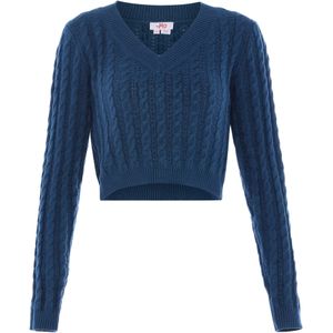 MYMO - Trui - Marine - V-hals - Lange Mouw - Slanke Pasvorm