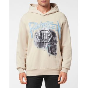 Philipp Plein - Hoodie - Beige - Katoen - Skull-print