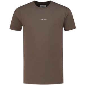 Pure Path 24010101 front back print 49 brown t-shirt ronde hals�  p
