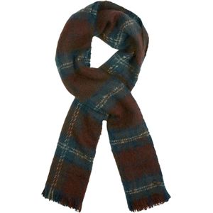 No Excess Scarf woven check ocean