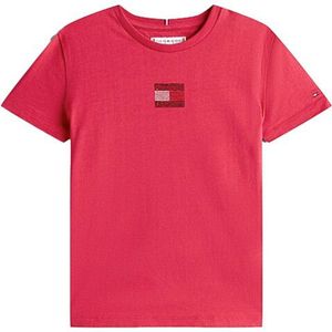 Tommy Hilfiger - RHINE STONE FLAG TEE S/S - T-shirt - Ruby Rabarber