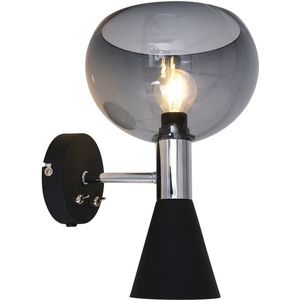Anne Lighting Retro wandlamp - kunststof retro e14 l: 37cm voor binnen woonkamer eetkamer zwart