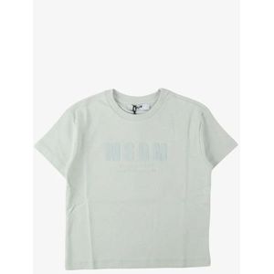 Msgm - Junior Light Interlock T-shirt - Blauw-grijs