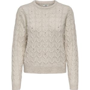Jacqueline de Yong - Jdycarmen O-neck - Gebreide Trui - Birch/white Pear