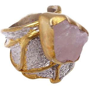 Christian Zilveren ring met rozenkwarts