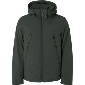 No Excess Jacket short fit hooded softshell s dark green