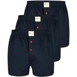 Phil & Co Wijde boxershorts heren geweven katoen effen 3-pack