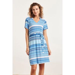 Smashed Lemon 24361 dames korte jurk met blauwe grafische print