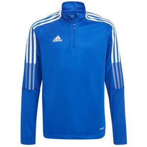 Adidas - Tiro 21 - Trainings Sweatshirt - Zwart - 100% Polyester, Aeroready, Geborduurd, Lange Mouwen