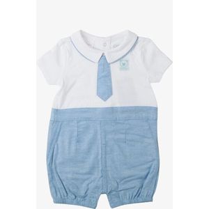 Guess - Baby Zomerse Boxpakje - Lichtblauw - Met Kraag en Stropdas