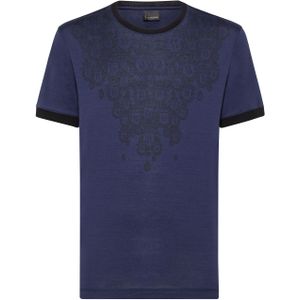 Billionaire - Ronde Hals Crest - T-shirt - Blauw - Katoen