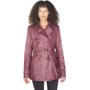 Leren Trenchcoat - Mosul - Dames - Nappaleer - Dubbele Rij Knopen