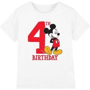 Disney Kinderen/kinderen mickey mouse 4e verjaardag t-shirt