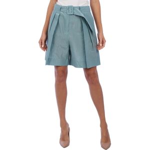 Emporio Armani - Korte Broeken - Blauw - Dames - Gestructureerde High-Waisted Shorts