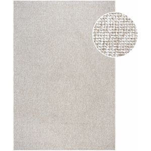 Muratap Lora plus laagpolig effen vloerkleed geweven design beige creme- 140x200 cm