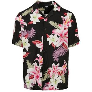 Urban Classics Heren overhemd met all-over print in viscose