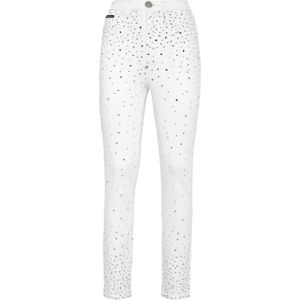 Philipp Plein - Summer Snow - Jeans - Wit - Super High Waist Jegging