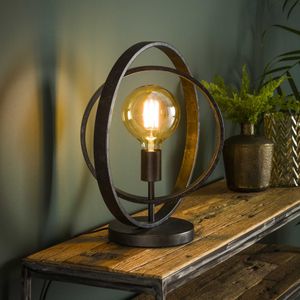 Hoyz Hoyz tafellamp industrieel draaiende tafellamp van metaal vintage zwart