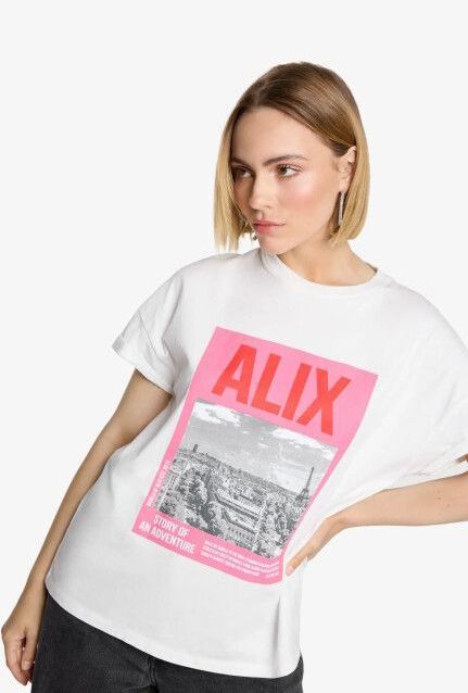 Alix The Label - T-shirt - Wit - Photoprint