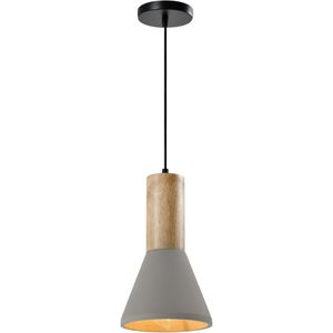 QUVIO Hanglamp langwerpig beton met hout quv5142l-grey