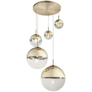Globo Moderne hanglamp met 5 lichtbollen | glas | hanglamp | transparent | woonkamer | eetkamer
