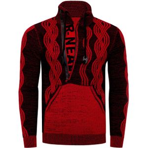 Rusty Neal - Gebreide Trui - Casual Pasvorm - Opstaande Kraag - Contrasterend Design