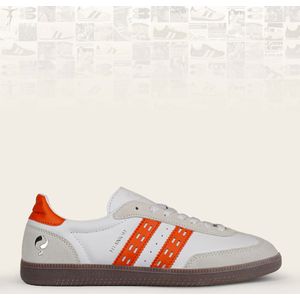 Q1905 Sneaker titanium wit/oranje