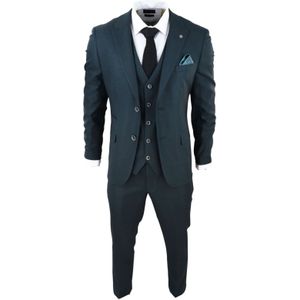 Paul Andrew - Francis - Driedelig Maatpak - Olijfgroen - Prince of Wales-ruitpatroon