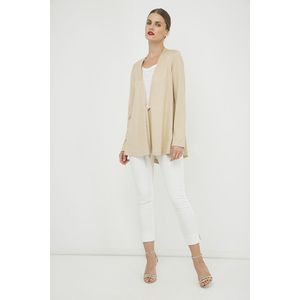 Linnen Vest - Beige - Open Voorzijde
